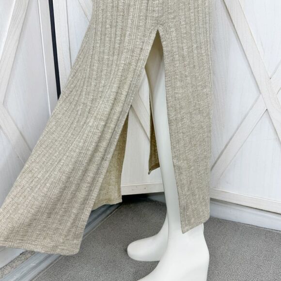 Anthropologie Amadi Caroline Knit Halter Sheath Maxi Dress Tan Small Sleeveless - Picture 8 of 12